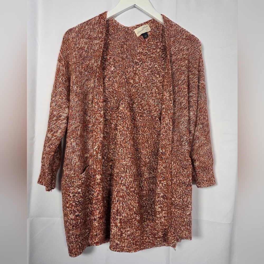 Universal Thread Cozy Heathered Red Cardigan Sweater Women's S Oversized Fit